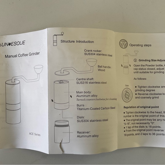 Junoesque Ace Series Manual Coffee Grinder - Picture 6 of 6